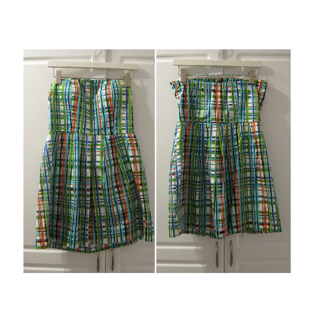 Gracia - Strapless Striped Mini Dress